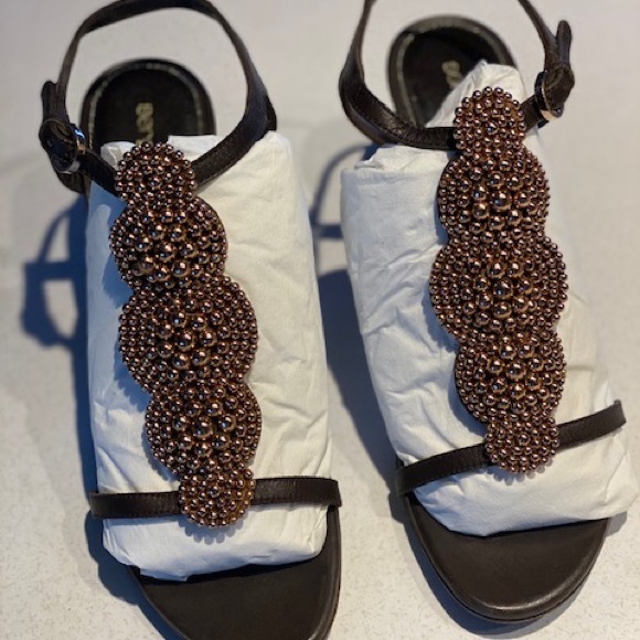 Sergio Rossi Leather Beaded Sandal - Picture 5 of 6